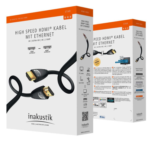 Inakustik Star High Speed HDMI Cable with Ethernet 0,75m (000013360)