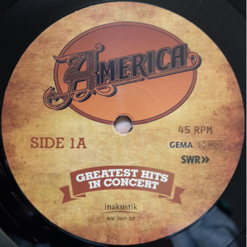 Вініловий диск America: Greatest Hits - In Concert