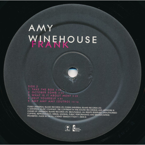 Вініловий диск 2LP Amy Winehouse: Frank -Hq/Download (180g)