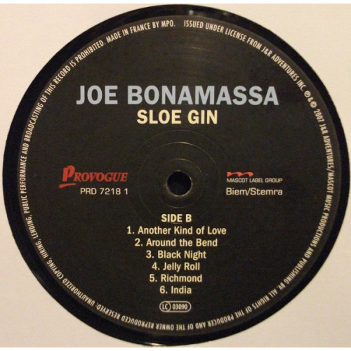 Вініловий диск Joe Bonamassa: Sloe Gin -Hq/Ltd (180g)