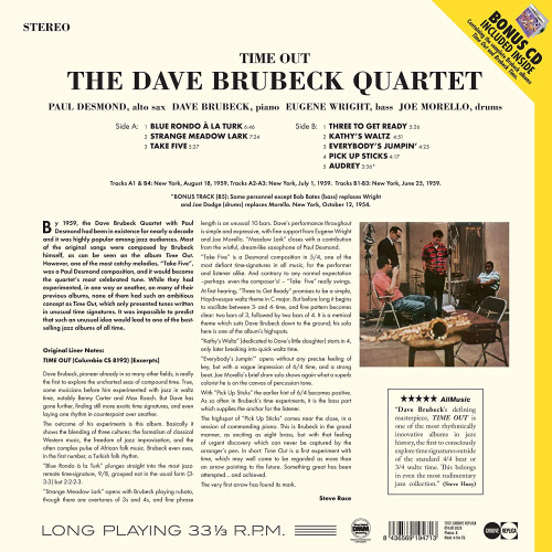 Вініловий диск Dave Brubeck - Quartet: Time Out -Lp+Cd (180g) /2LP