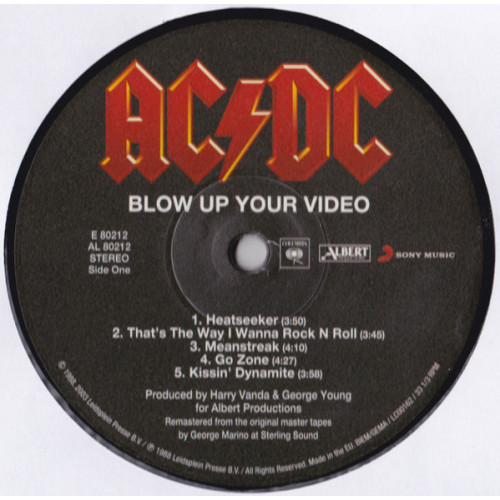 Вініловий диск AC/DC: Blow Up Your Video 