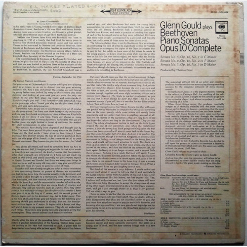 Вініловий диск Glenn Gould: Beethoven, Piano Sonatas