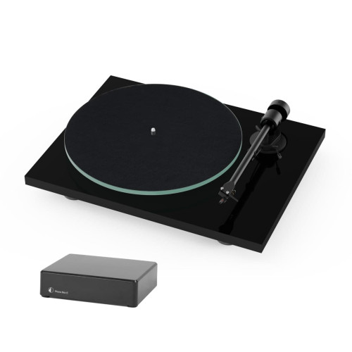 Комплект Pro-Ject T1 OM5e Piano + Pro-Ject Phono Box E Black (MM/MC)