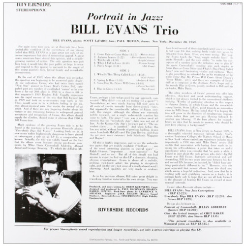 Вініловий диск Bill Evans Trio: Portrait In Jazz -Coloured