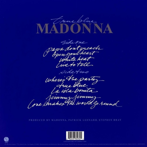 Вініловий диск Madonna: True Blue