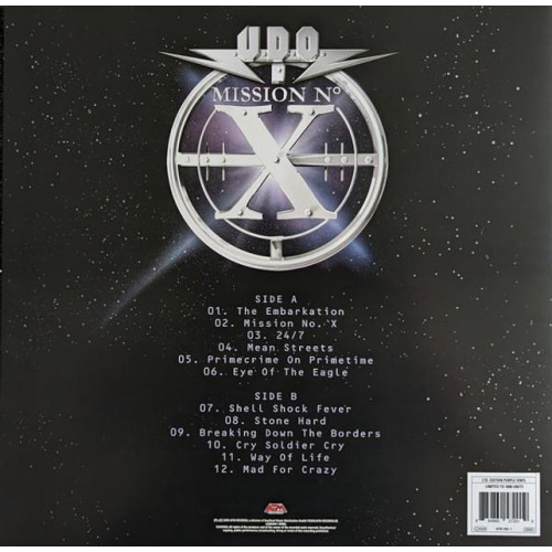 Вініловий диск U.D.O.: Mission No.X