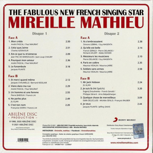 Вініловий диск Mireille Mathieu: The Fabulous New French Singing Star /2LP
