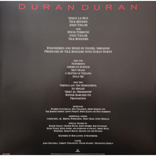 Вініловий диск Duran Duran: Notorious