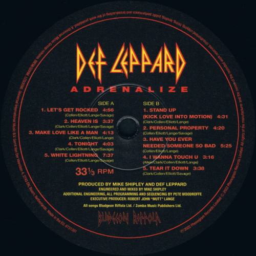 Вініловий диск Def Leppard: Adrenalize