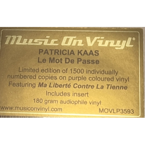 Вініловий диск Patricia Kaas: Le Mot De Passe